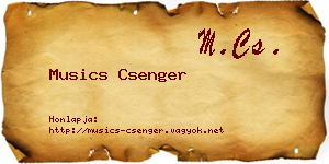 Musics Csenger névjegykártya